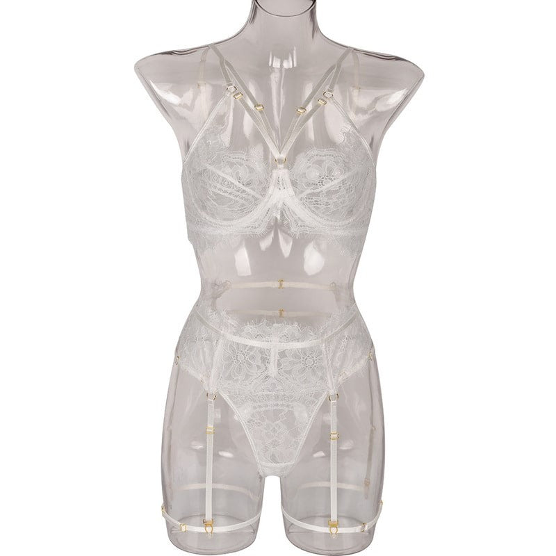 Lace Sexy Bridal Bra Set Front Show
