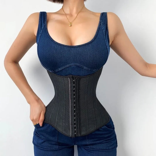 25 Steel Bones Angel's Wing Latex Waist Trainer Women Corset For.