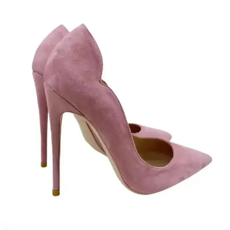 Pink Velvet High Heels Stiletto Pumps