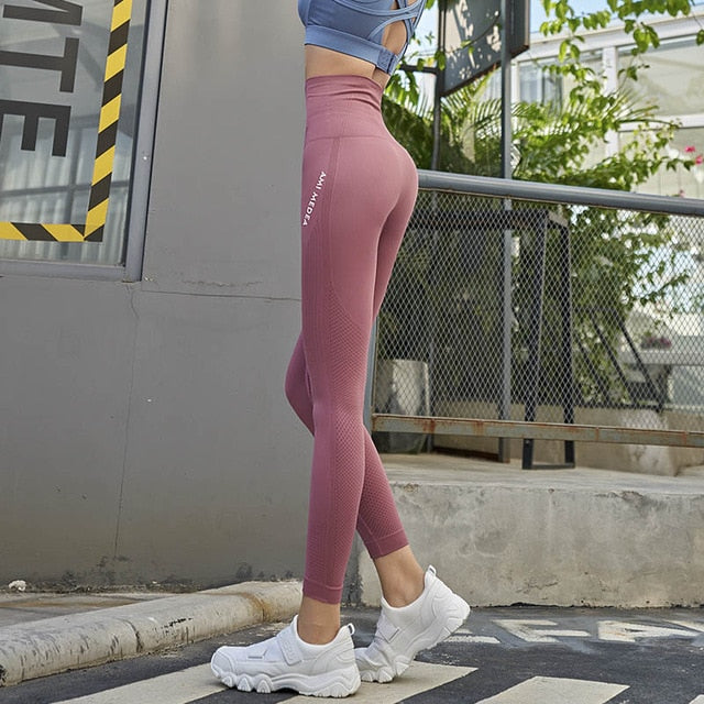 Seamless Leggings Women Gym Widen High Waisted Workout Jogging Yoga Pants High Stretchy Tights Tummy Control Sport Leggings AMI