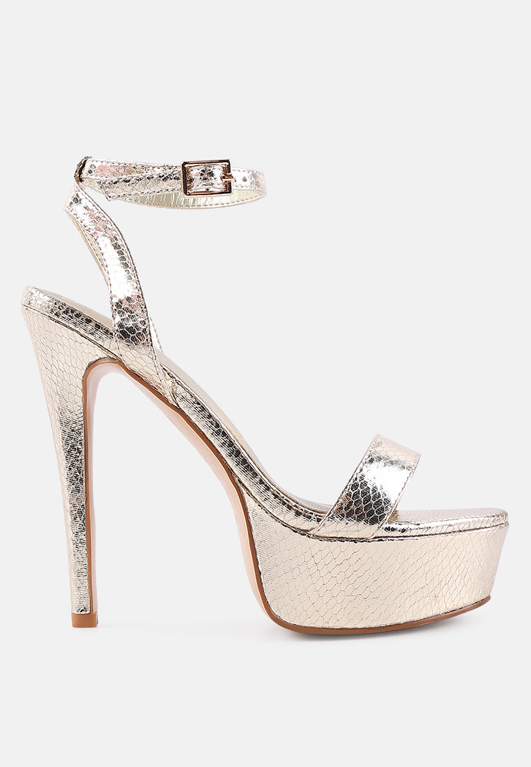 Queen Bee Rhinestone Heeled Sandals.