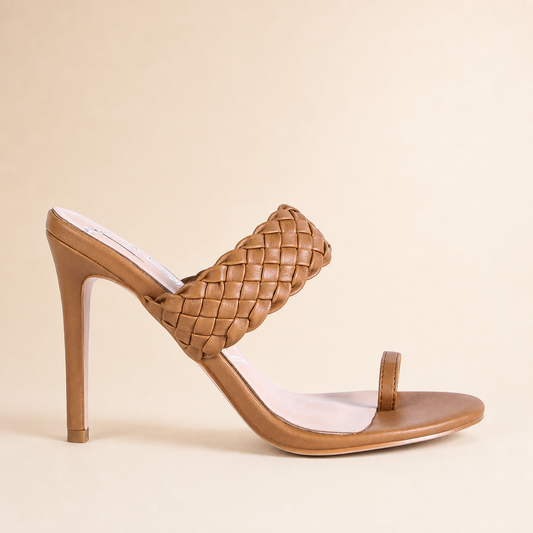 Braided Toe-Ring Stiletto Mules