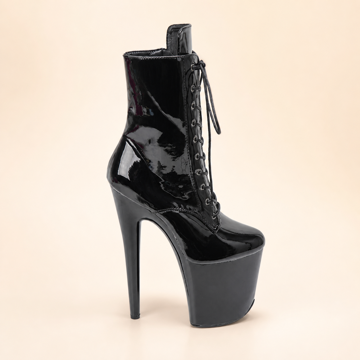 Black Platform Stiletto Ankle Boots – 20cm