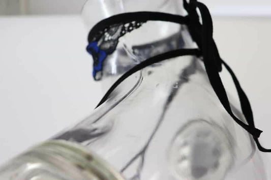 Blue Mesh Collar Sexy Teddy Collar Details