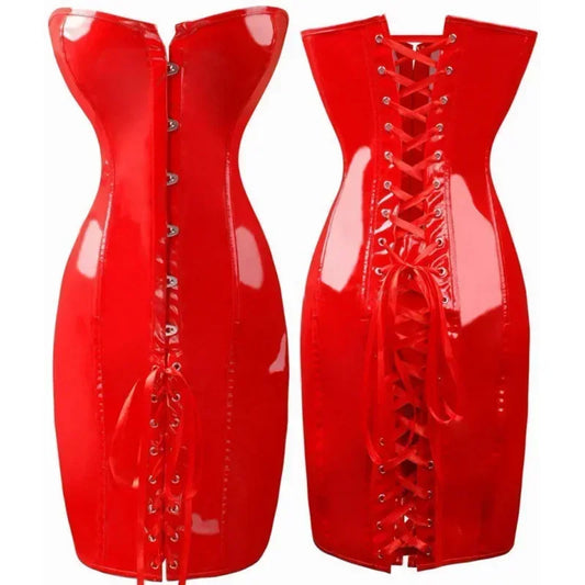 Halloween Gothic Sexy Latex Long Dress – Wetlook Off Shoulder Bodycon