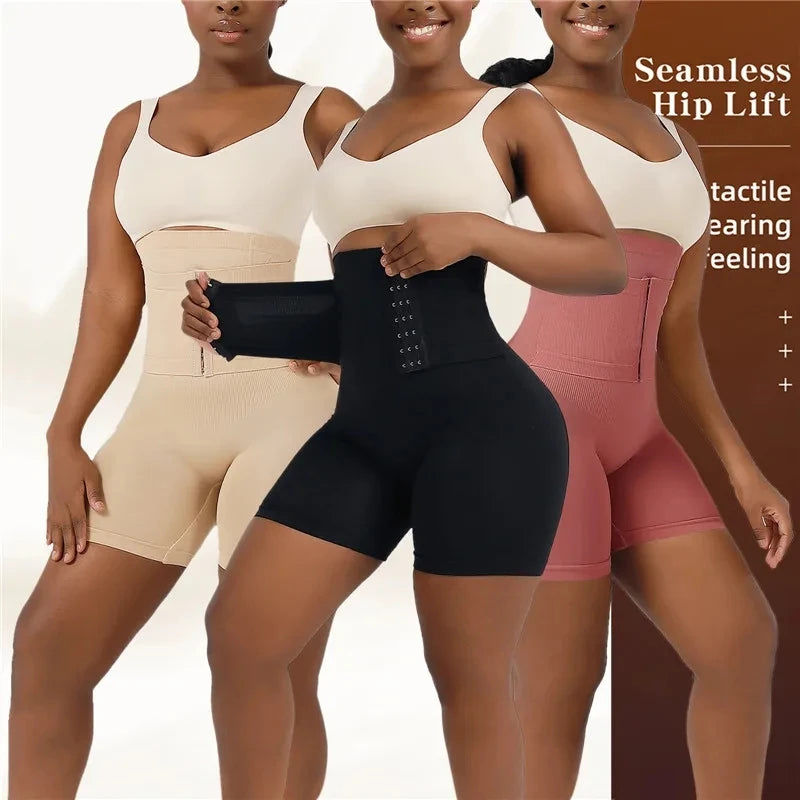 Shapewear for Women Tummy Control Body Shaper Fajas Shorts with Hook.