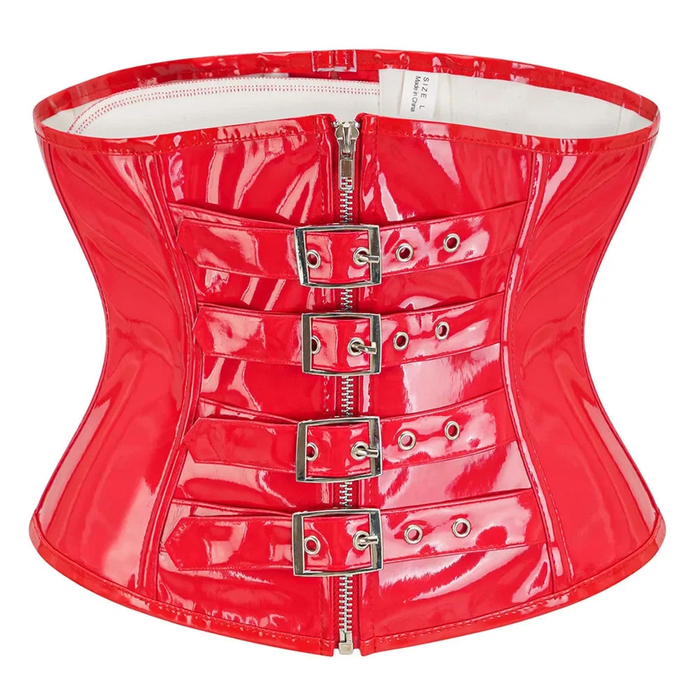 Fashion Steampunk Corset Top Gothic Womens Slimming Underbust PVC