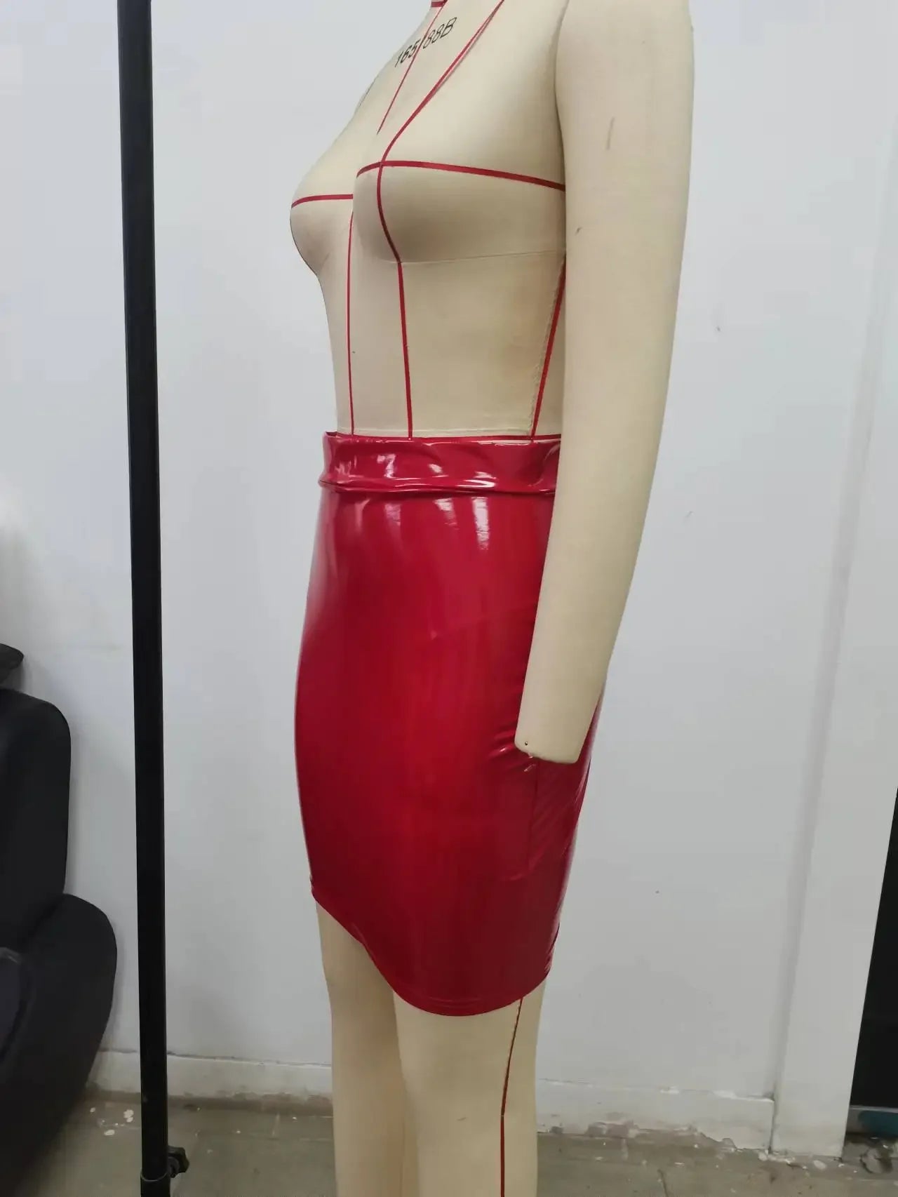Latex Leather Mini Skirt Lady Office PVC Skinny Pencil Skirts Sexy High Waist Skirts Short Women Bodycon Clubwear Custom