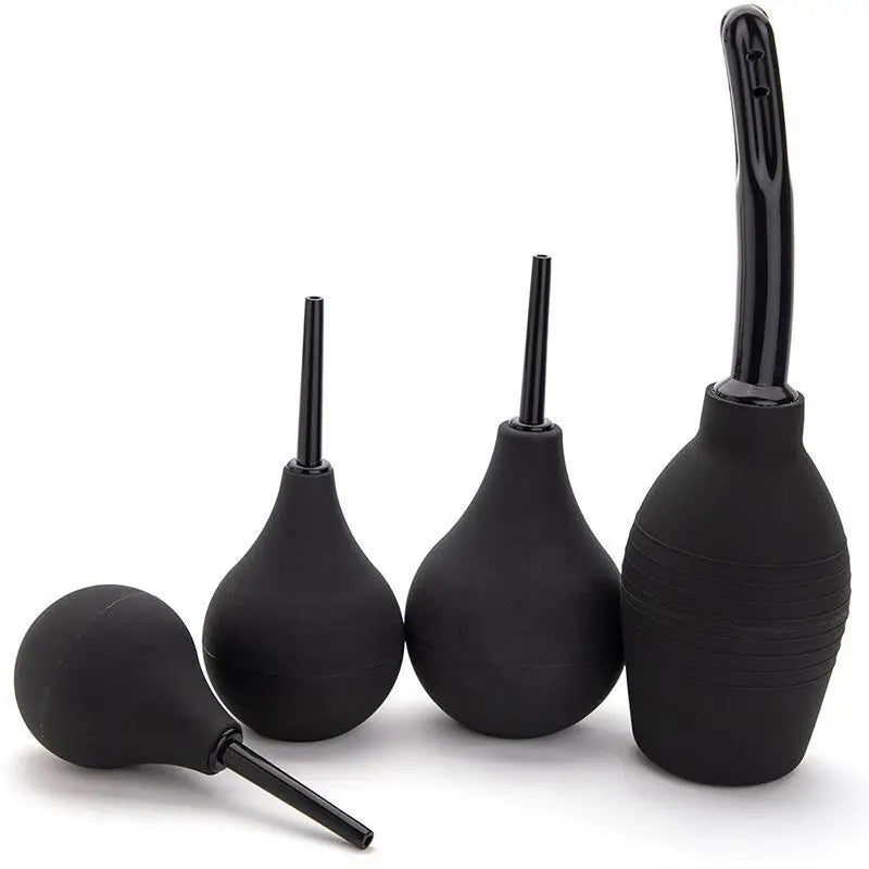 Enema Anal Douches for Men Women, Enema Bulb with Bendable Silicone Nozzles Colon Cleanse, Anti Backflow Shower Bidets Cleansing