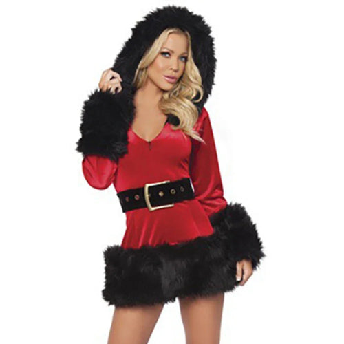 [You're My Secret] Cute Christmas Red Sweet Plush Sexy Women's Dress