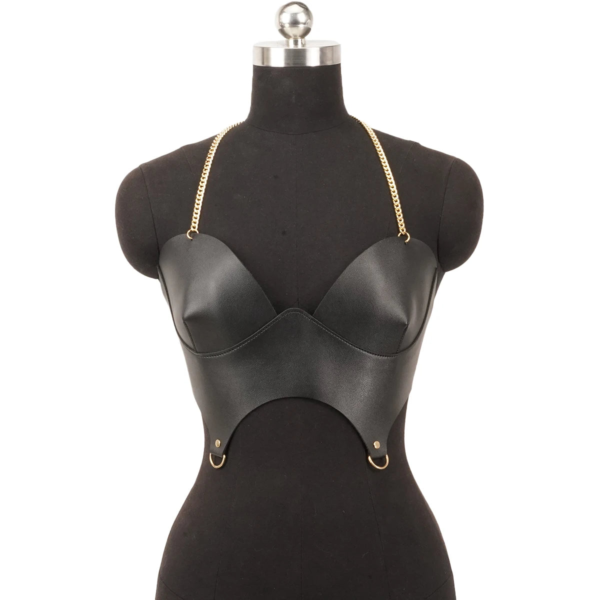 Punk Pu Leather Corset Top Black Corset Fashion Corset Women Bustier