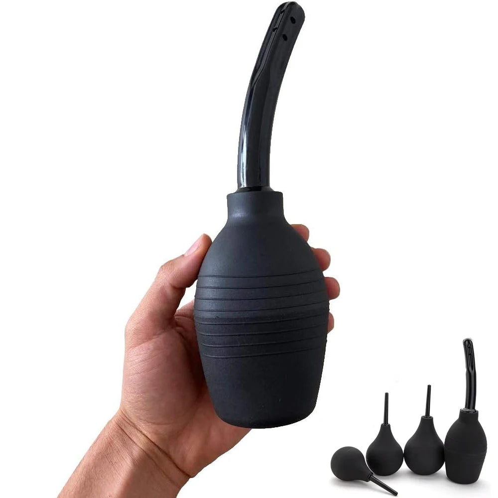 Enema Anal Douches for Men Women, Enema Bulb with Bendable Silicone Nozzles Colon Cleanse, Anti Backflow Shower Bidets Cleansing