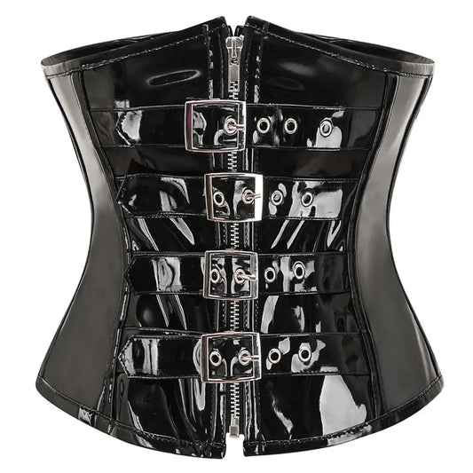 Fashion Steampunk Corset Top Gothic Womens Slimming Underbust PVC