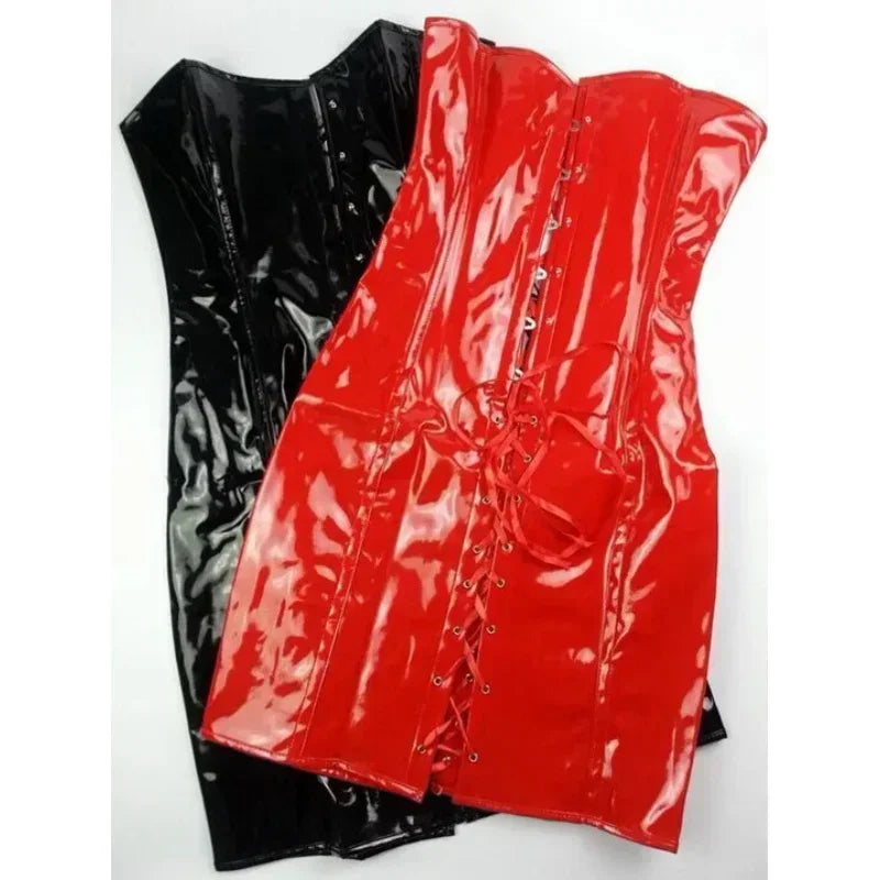 Halloween Gothic Sexy Latex Long Dress – Wetlook Off Shoulder Bodycon