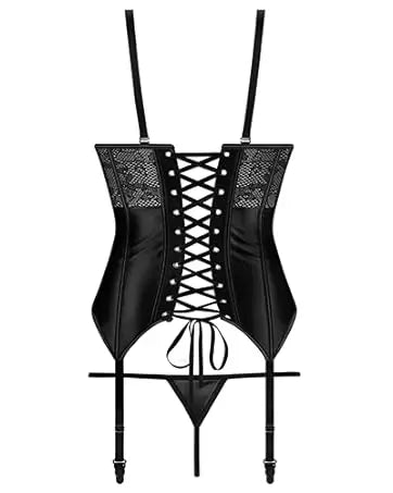 Women's Sexy Lace Lingerie Set with Garter Belt Bodysuit Teddy and Panty