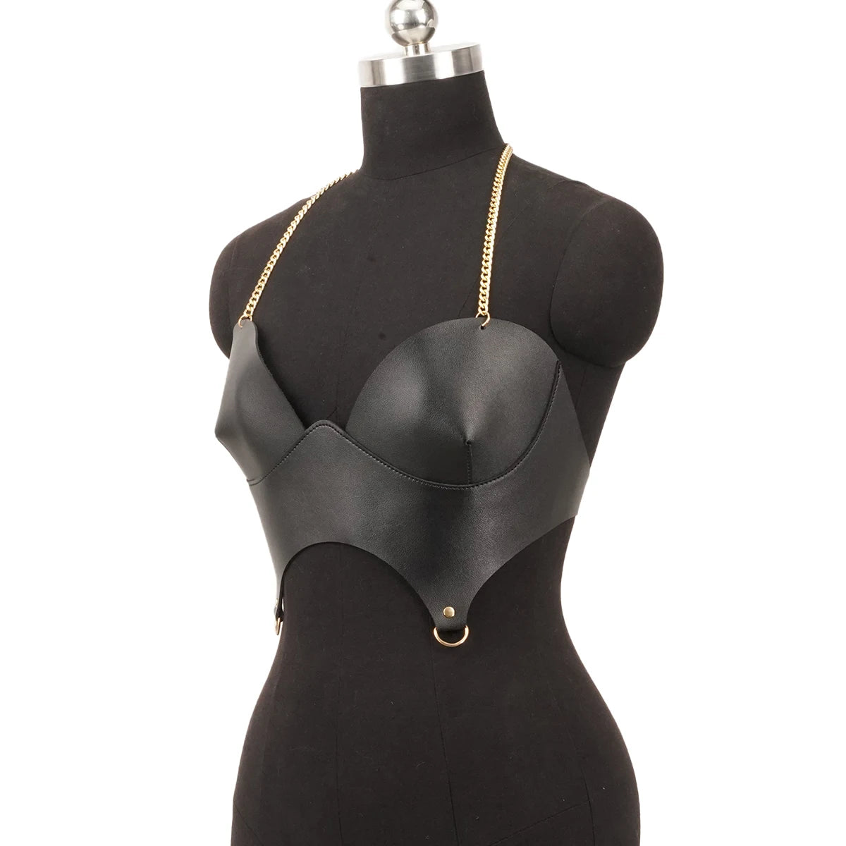 Punk Pu Leather Corset Top Black Corset Fashion Corset Women Bustier