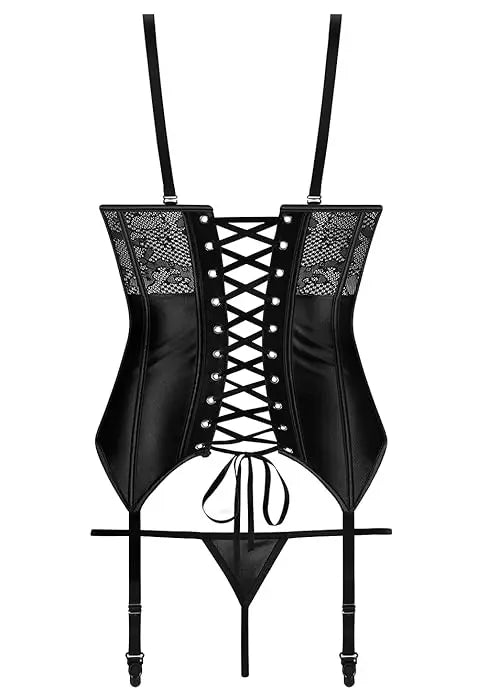 Women's Sexy Lace Lingerie Set with Garter Belt Bodysuit Teddy and Panty