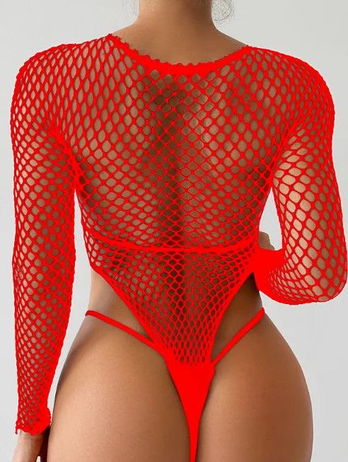 Alluring Fishnet Lace Bodysuit For Sissy Lingerie