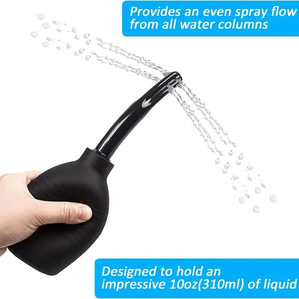 Enema Anal Douches for Men Women, Enema Bulb with Bendable Silicone Nozzles Colon Cleanse, Anti Backflow Shower Bidets Cleansing