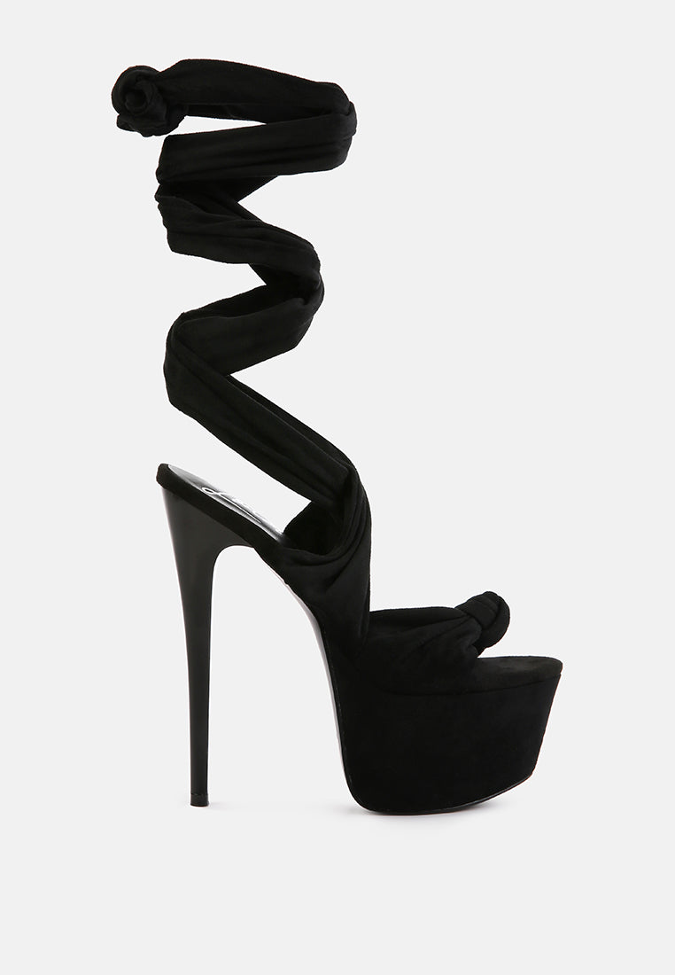 Bauble High Heeled Lace Up Sandals.