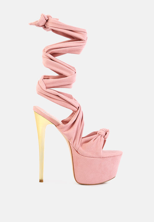 Bauble High Heeled Lace Up Sandals.