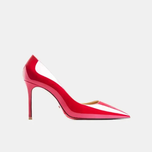 Real Leather Classic Pumps Red Bottom Pointed Toe High Heels-12